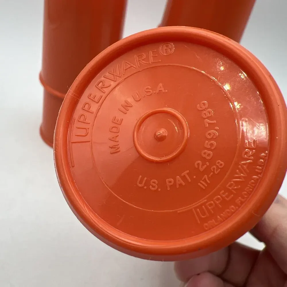 Set 6 Tupperware 117 Orange 6 oz Drinking Tumbler Cup Small Juice 4